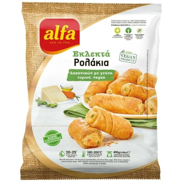 Alfa Εκλεκτά Ρολάκια Λαχανικών Με Τυρί Vegan 450gr