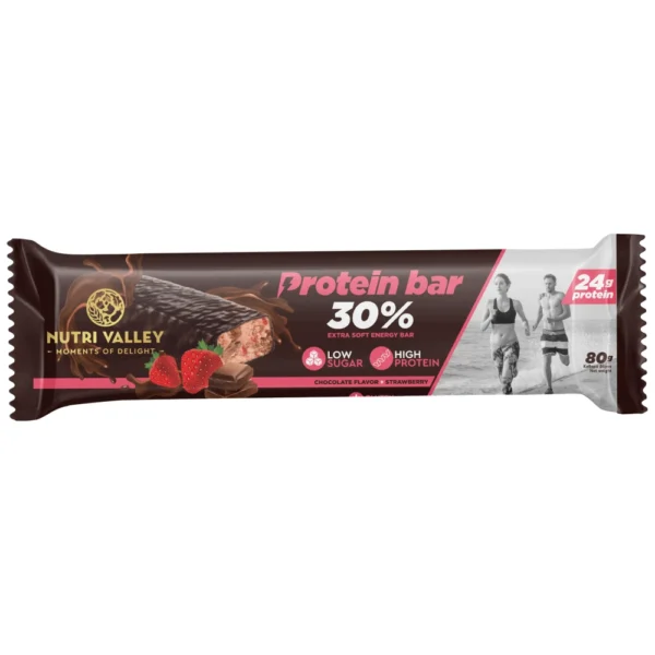 NUTRI VALLEY Μπάρα Πρωτεϊνης Φράουλα 80γρ