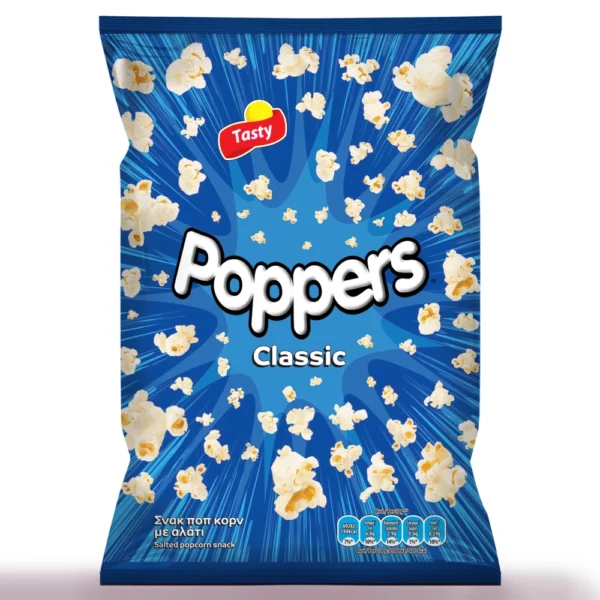 Tasty Snacks Poppers Pop Corn Κλασική Γεύση 86γρ