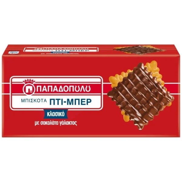 ΠΑΠΑΔΟΠΟΥΛΟΥ Πτι Μπερ Μπισκότα Επικάλυψη Σοκολάτα Γάλ 200γρ