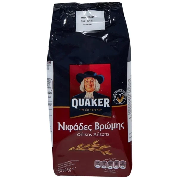 QUAKER Νιφάδες Βρώμης Όλικης Άλεσης σε σακούλα 500gr