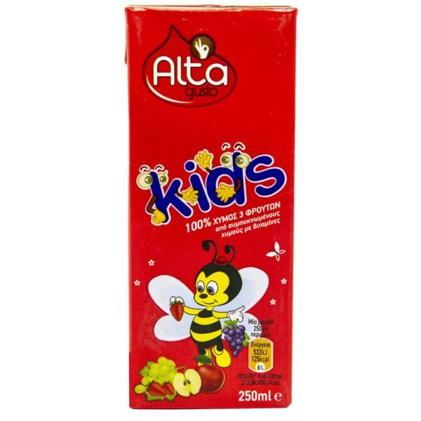 ALTA Παιδικός Χυμός Φυσικός Μήλο Σταφύλι Φράουλα 250ml