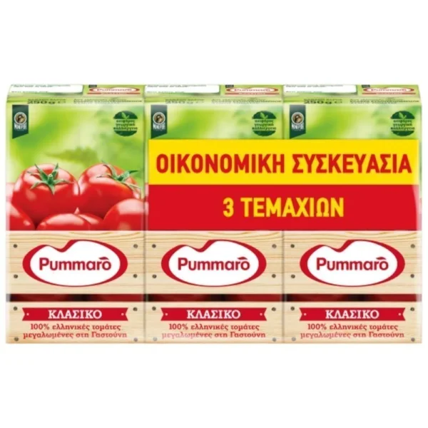PUMMARO Ντομάτα Πασσάτα Κλασικό Χάρτινο 3X250gr
