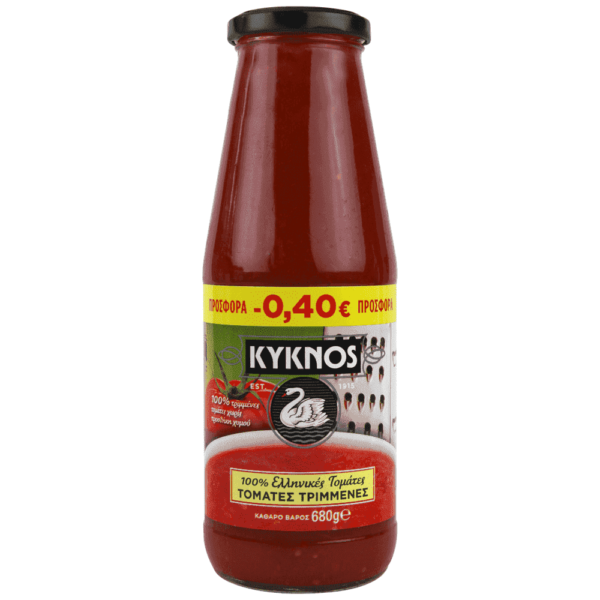 KYKNOS Τομάτα Τριμμένη Γυάλινη Φιάλη 680gr