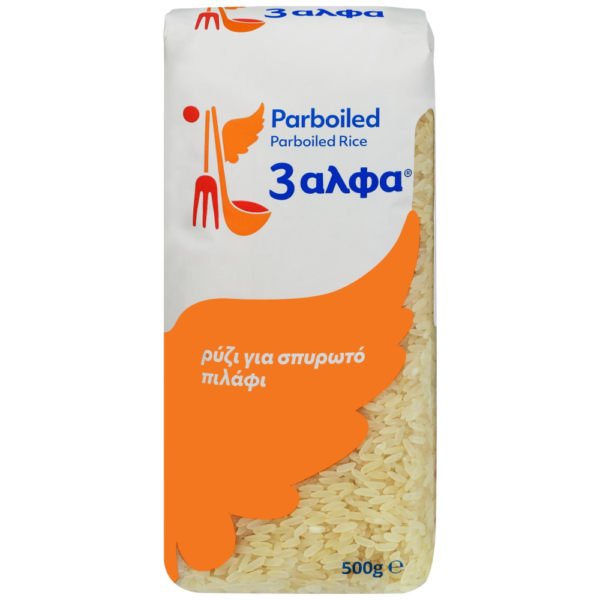3ΑΛΦΑ Ρύζι Σπυρωτό Τύπου Αμερικής για Πιλάφι 500gr