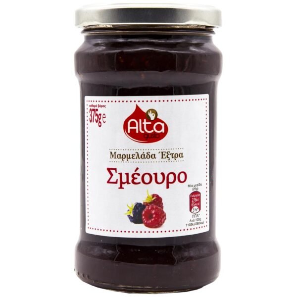 ALTA Μαρμελάδα Σμέουρο Γυάλινο Βάζο 375gr