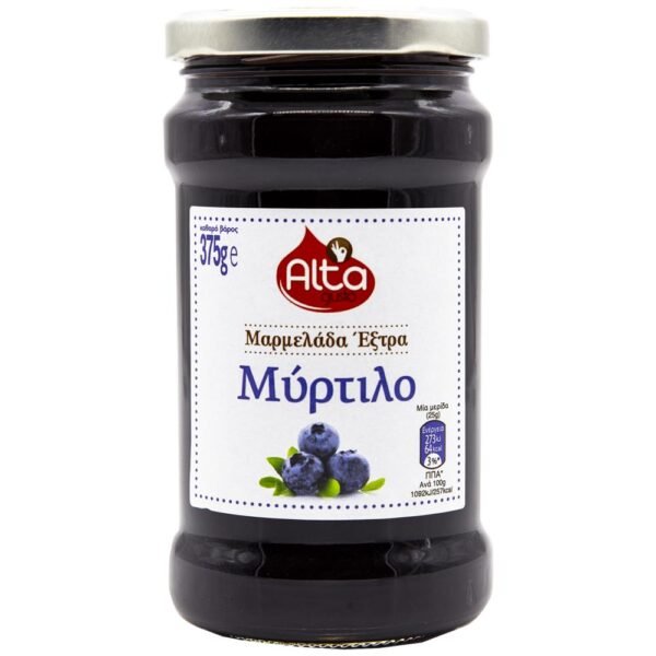 ALTA Μαρμελάδα Μύρτιλο Γυάλινο Βάζο 375gr