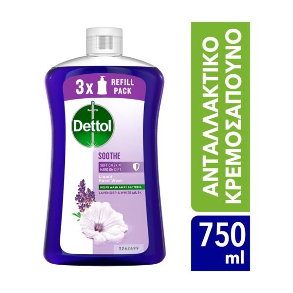 DETTOL Soothe Κρεμοσάπουνο Λεβάντα & White Musk Αντ/κό 750ml