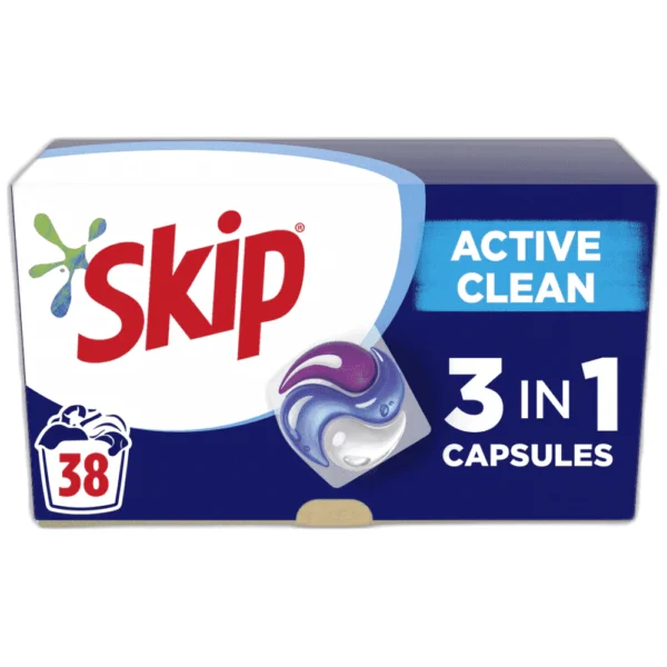 Skip 3ΣΕ1 Απορρ/κό Πλ/ου Ρούχων Κάψουλες Active Clean 38μεζ