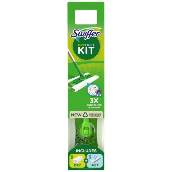 SWIFFER Σκούπα & 8 Στεγνά Πανάκια +3 Υγρά Πανάκια