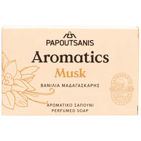 PAPOUTSANIS Aromatics Σαπούνι Musk Βανίλια Μαδαγασκάρης 100g