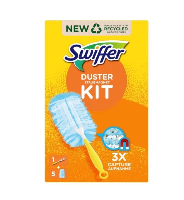 SWIFFER Πανάκια Καθαρισμού Duster Kit Λαβή + 5 Πανάκια 1 Τεμάχιο