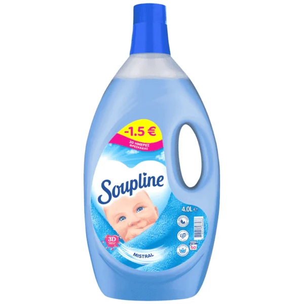 Soupline Υγρό Μαλακτικό Mistral 4L 50 μεζούρες