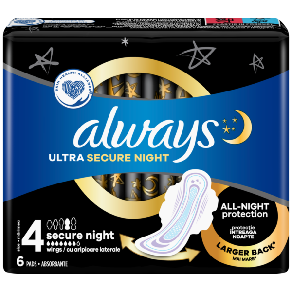 Always Ultra Σερβιέτες SecureNight (Μέγεθος 4) Με Φτερά 6τεμ